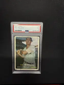 1957 Topps #1 Ted Williams Boston Red Sox HOF PSA 5 EX - Image 1