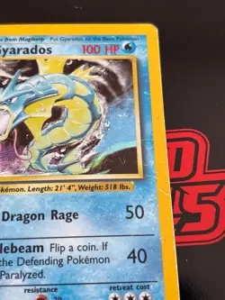 Pokemon Gyrados Holo Rare TCG Card 6/102 Base Set HP - Image 2