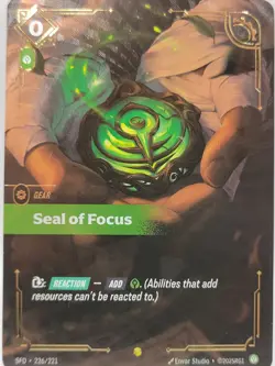 Seal of Focus 226/221 Overnumbered | League of Legends Gear Card - Image 1