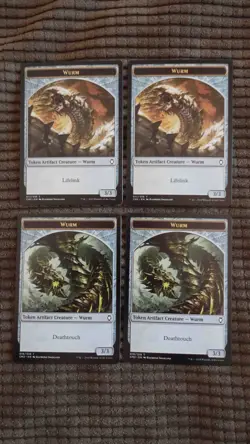 Magic: the Gathering / MtG Wurm Token (3/3, Deathtouch / Lifelink) x4 CM2 - Image 1
