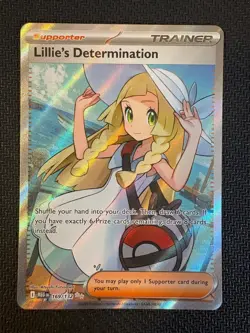 LILLIE'S DETERMINATION 169/132 ULTRA RARE MEGA EVOLUTION POKEMON NM - Image 1