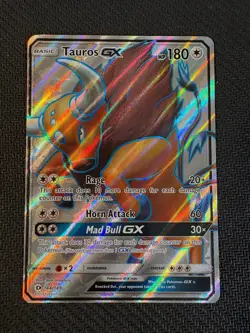 TAUROS GX (FULL ART) 144/149 HOLO ULTRA RARE SM BASE SET POKEMON NM - Image 1