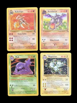 Pokemon TCG Fossil Set Bundle x4 Rares Regular Unlimited WOTC Vintage - Image 1
