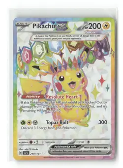 Pokemon TCG Surging Sparks #219/191 Pikachu EX Ultra Rare - Image 1