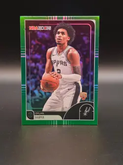 Dylan Harper RC 2025-26 Topps NBA Hoops Green Foil Rookie Card # 7 Spurs - Image 1