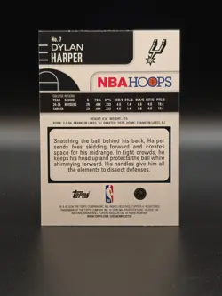 Dylan Harper RC 2025-26 Topps NBA Hoops Green Foil Rookie Card # 7 Spurs - Image 2