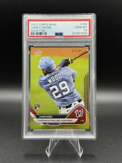 2025 Topps Now James Wood /50 Rookie GOLD FOIL PSA GEM 10 ✅✅ - Image 1