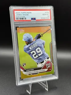 2025 Topps Now James Wood /50 Rookie GOLD FOIL PSA GEM 10 ✅✅ - Image 2