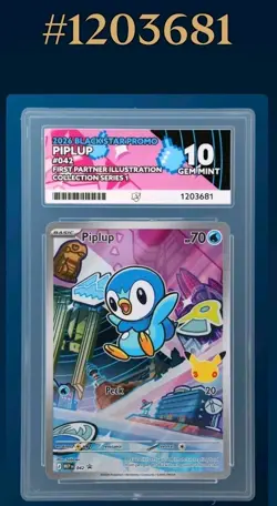 Pokemon TCG First Partner Piplup MEP 042 Ace 10 Perfect Subgrades - Image 3