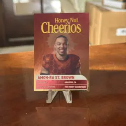 Amon-Ra St. Brown “Honey Nut Cheerios” Foil PROMO CARD Detroit Lions - Image 1