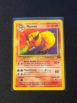 FLAREON 19/64 RARE JUNGLE POKEMON UNLIMITED MP - Image 1