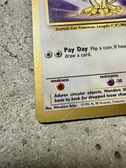 1999 Pokemon Meowth Gold Border Promo 56/64 Jungle - Image 2