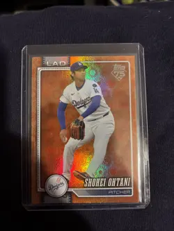 2026 Topps Series 2 Shohei Ohtani #500 Orange Sun Foil Dodgers - Image 1