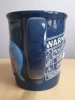 Eeyore Disney Large 3D Embossed Navy Blue "Warning" Mug Winnie the Pooh Coffee - Image 2