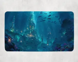 Tribal Merfolk Themed Playmat - Kawaii Anime Style Gaming Mat for MTG/TCG - Image 1