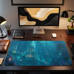 Tribal Merfolk Themed Playmat - Kawaii Anime Style Gaming Mat for MTG/TCG - Image 2