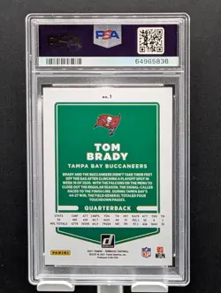2021 Tom Brady Donruss Press Proof Premium Variation #1 Football Card ~ PSA 10 - Image 2