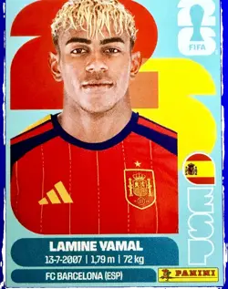 LAMINE YAMAL 2026 PANINI FIFA WORLD CUP BLUE SP STICKER PARALLEL #ESP 15 - Image 1