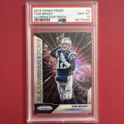 2016 Panini Prizm Tom Brady Illumination Prizm #3 PSA 10 New England Patriots - Image 1