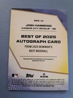 2025 Bowman's Best Josh Hammond Auto Blue /150 - Image 3
