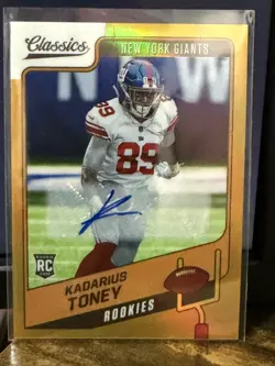 2021 Panini Classics Kadarius Toney Rookie Auto Premium Edition Gold #20/50 RC - Image 1