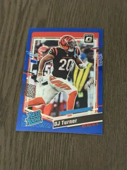 2023 Panini Donruss Optic Rated Rookie Blue Prizm /199 #220 DJ TURNER Card RC - Image 1