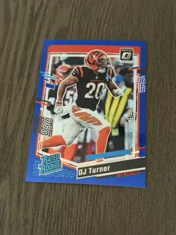 2023 Panini Donruss Optic Rated Rookie Blue Prizm /199 #220 DJ TURNER Card RC - Image 5