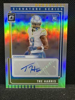 2025 Donruss Optic Tre Harris Rookie Auto Sig Series Holo Los Angeles Chargers - Image 1