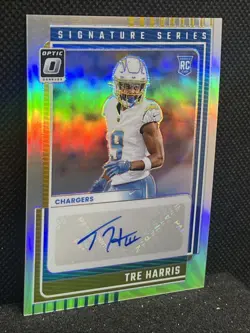 2025 Donruss Optic Tre Harris Rookie Auto Sig Series Holo Los Angeles Chargers - Image 2