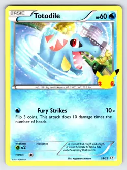 Totodile 18/25 2021 McDonald's 25th Anniversary Pokemon Card Promo Non Holo - Nm - Image 1