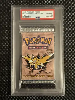 Pokemon WOTC Fossil Booster Pack- Zapdos Artwork PSA 10 GEM MINT - Image 1