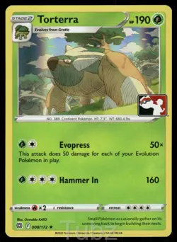 Torterra 008/172 Rare Prize Pack Series Cards Pokemon Holo Near Mint - Image 1