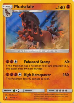 Mudsdale 76/145 Holo Holo Rare Guardians Rising Pokemon Holo NM-LP - Image 1