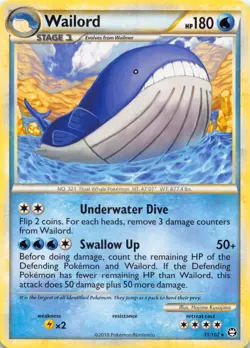 Wailord 31/102 Rare HGSS Triumphant Pokemon NM-LP - Image 1