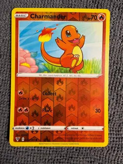 Charmander 023/185 Common Vivid Voltage Pokemon Reverse Holo Lightly Played - Image 1
