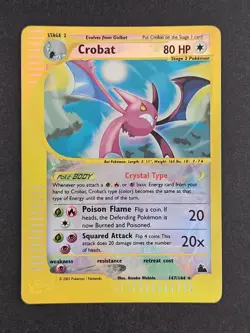 Pokemon TCG Crobat Skyridge 147/144 Reverse Holo Secret Rare MP/HP - Image 2