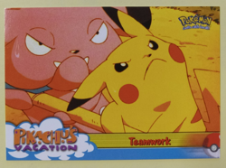 Pokemon Card - Teamwork - #54 - Pikachu's Vacation - Topps Blue Logo LP - Image 1
