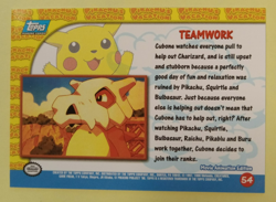 Pokemon Card - Teamwork - #54 - Pikachu's Vacation - Topps Blue Logo LP - Image 2