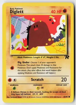 Pokemon Diglett - 52/82 - Common Team Rocket Unlimited MP - Image 1
