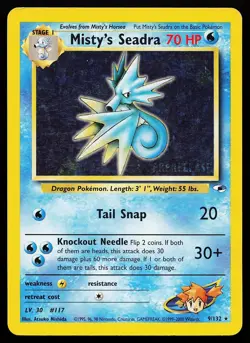 Misty's Seadra (Prerelease) 9/132 Holo WOTC Promo Pokemon Card - Image 1