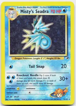 Misty's Seadra (Prerelease) 009/132 Holo Promo WoTC Promo Pokemon Lightly Played - Image 1