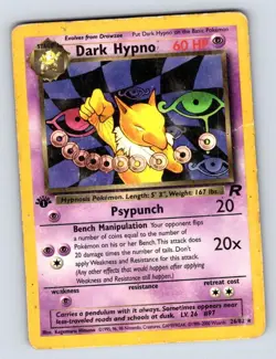 Dark Hypno 26/82 Rare Team Rocket Pokemon Unlimited Damaged - Image 1