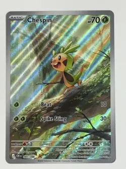 Chespin 087/086 IR Chaos Rising (CRI)(ME4) Illustration Rare Pokemon Card NM - Image 1