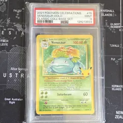 PSA 9 Venusaur 15/102 2021 Pokemon Celebrations Classic Collection Holo - Image 1