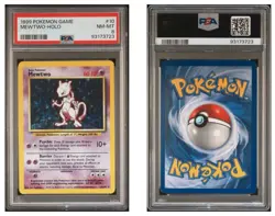 1999 Pokemon Base Set Mewtwo Holo #10 PSA 8 NM-MT Vintage WOTC Holo Rare - Image 1