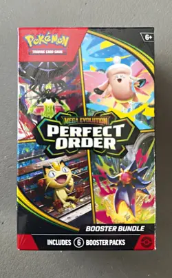 Pokemon Mega Evolution Perfect Order Booster Bundle 6 Packs Meowth Age 6+ - Image 1