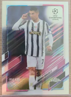 CRISTIANO RONALDO 2020-21 TOPPS CHROME UEFA STEVE AOKI BASE CARD BEAUTY #100 - Image 1