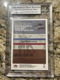 2003-04 Fleer Tradition Draft Day Rookie Card LEBRON JAMES #’d 357/375 gold BGS - Image 2