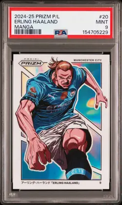 2024-25 Panini Prizm Premier League Erling Haaland #20 Manga Case Hit SSP PSA 9 - Image 1