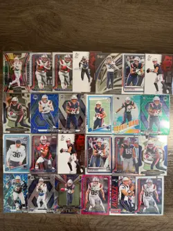 New England Patriots Card Lot 25 Drake Maye Topps Panini Henderson RCs Inserts - Image 1